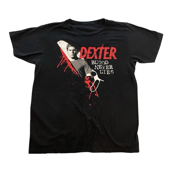 VTG Y2K Dexter Blood Never Lies TV Show Promo Black Men’s Size M T-Shirt - Picture 1 of 3